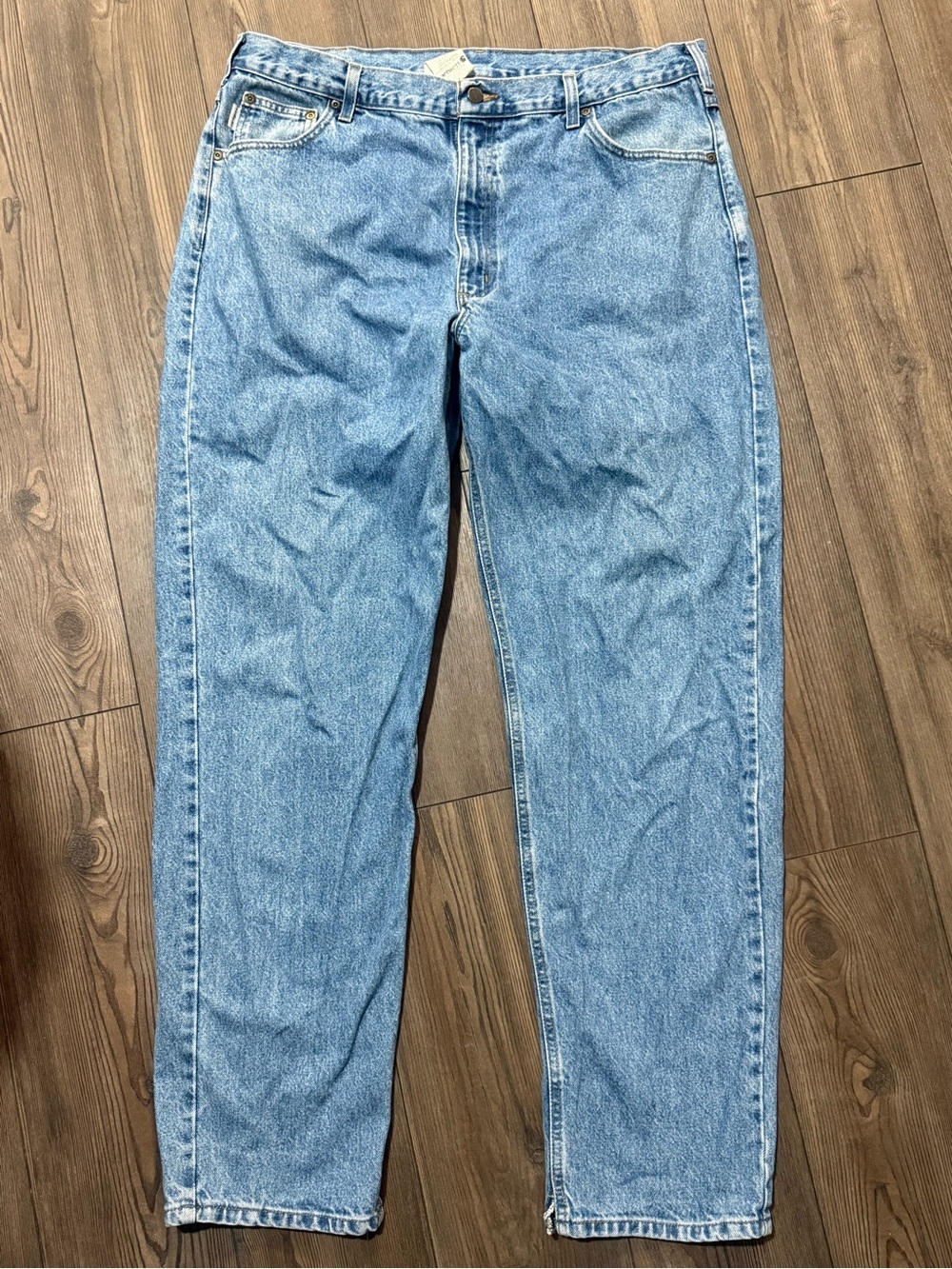 Vintage Carhartt B17 STW Relaxed Fit Jeans 42x34 Light Wash Denim